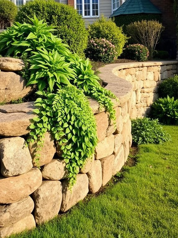 integrated plant stone walls