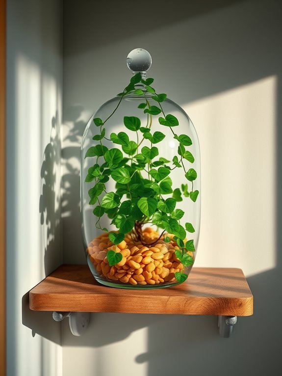ivy thriving in terrarium
