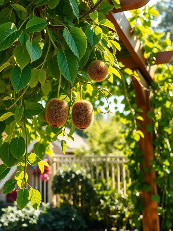 kiwifruit climbing vine plant