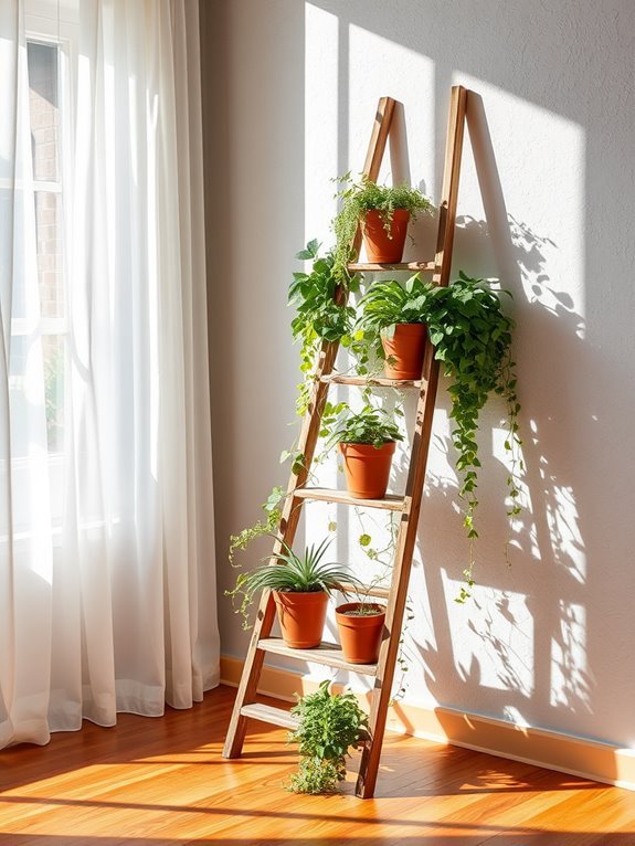 ladders repurposed for plants
