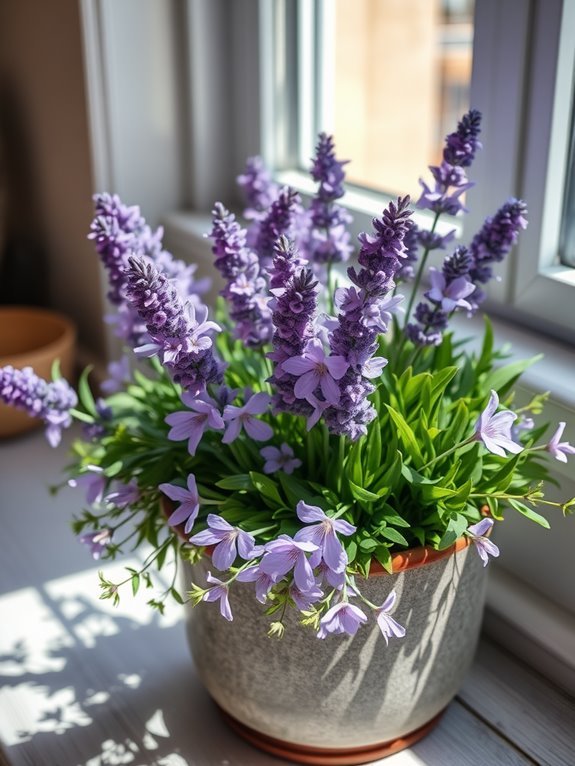 lavender floral bouquet display
