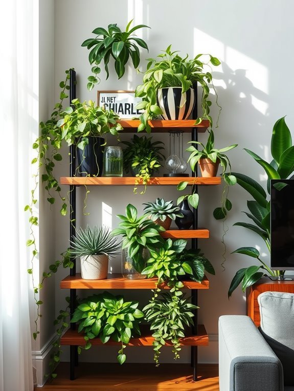 layered display for plants