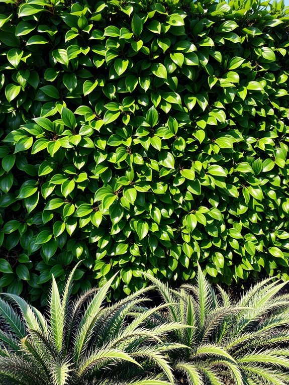 layering ficus and liriope