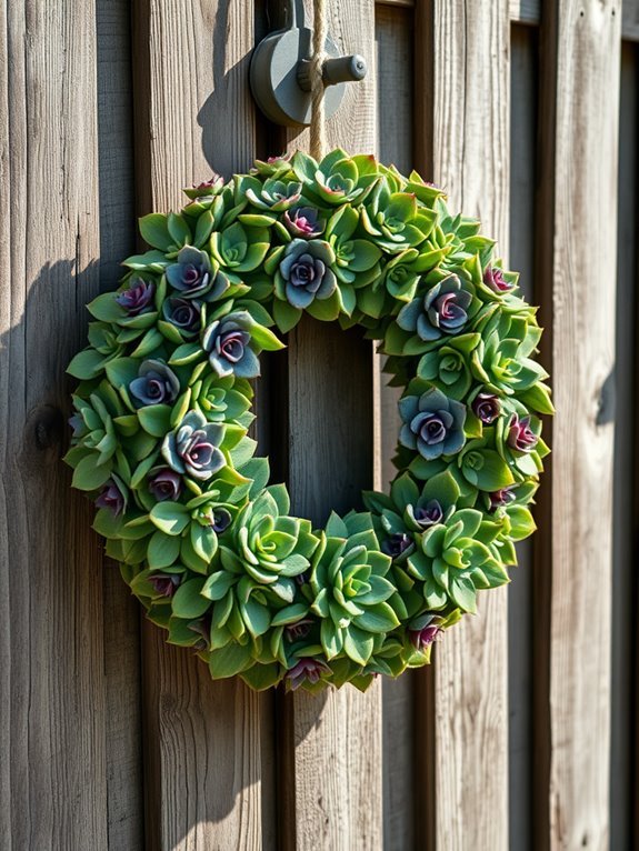 lifelike succulent wreath design