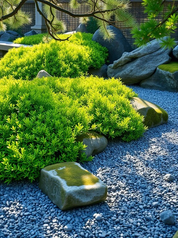 low growing evergreen shrub