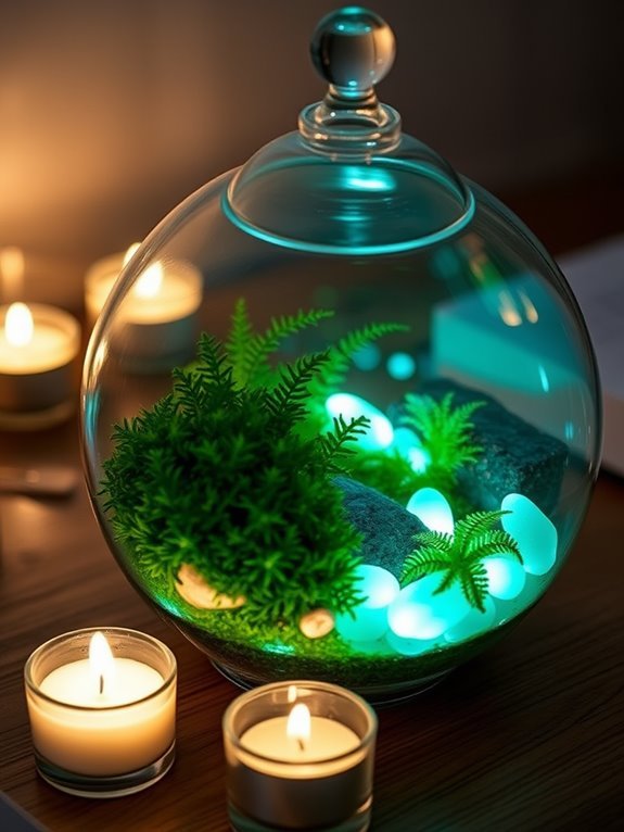 luminescent terrarium decoration pieces