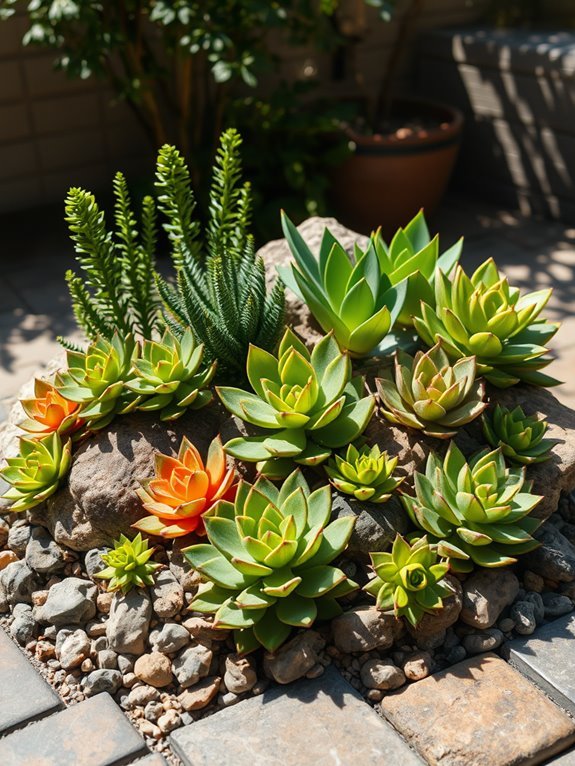 lush diverse plant arrangement