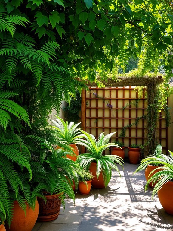 lush ferns for shaded areas