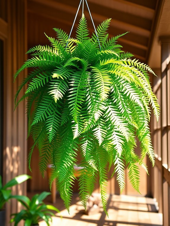 lush green hanging fern