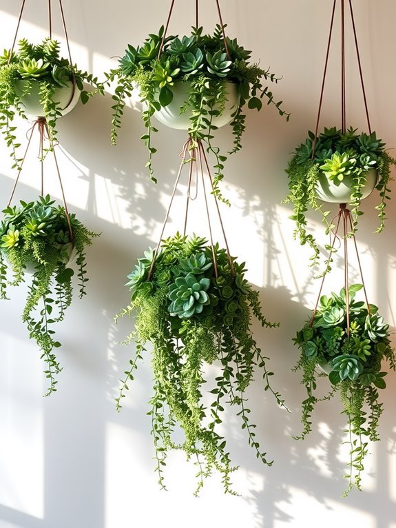 lush green hanging plants