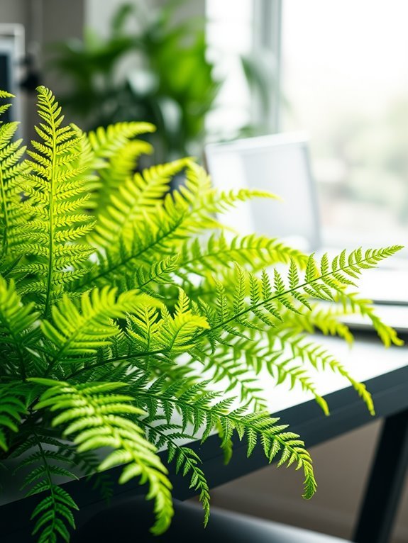 lush green spore bearing plants