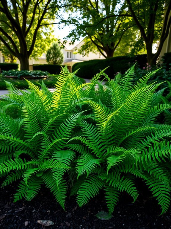lush green spore producing plants
