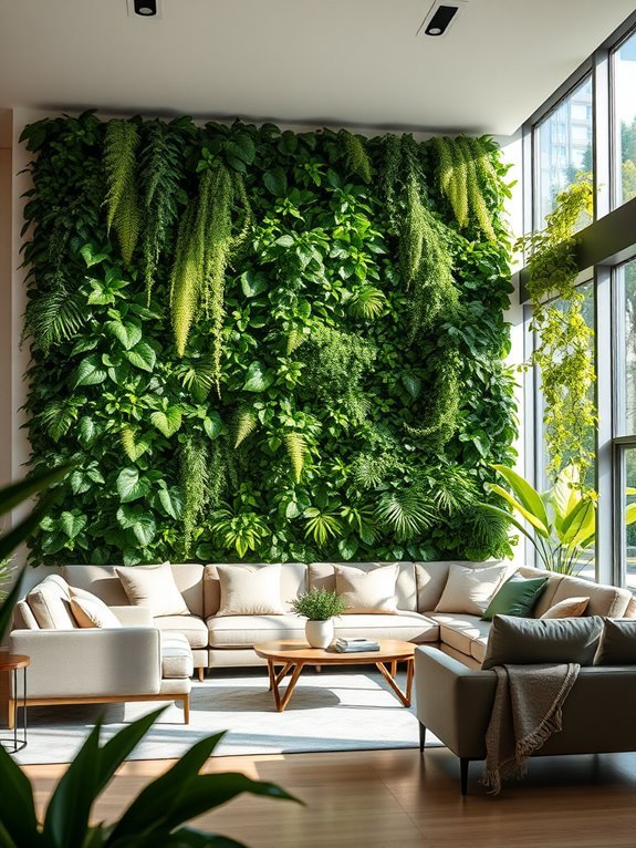lush greenery on walls