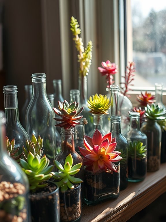 lush succulent terrarium creation