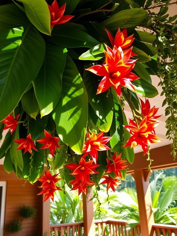 lush tropical hanging plant