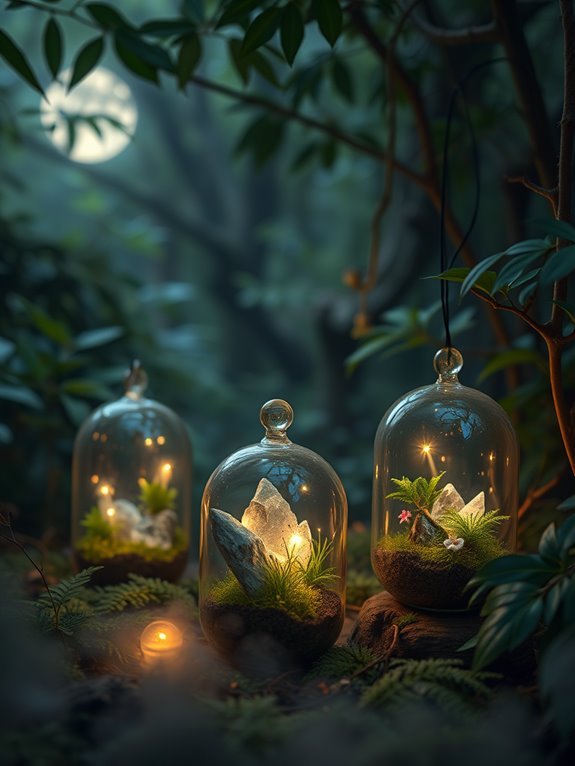 magical illuminated woodland scene