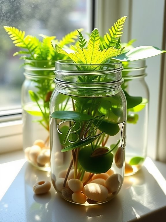mason jar aquatic plants