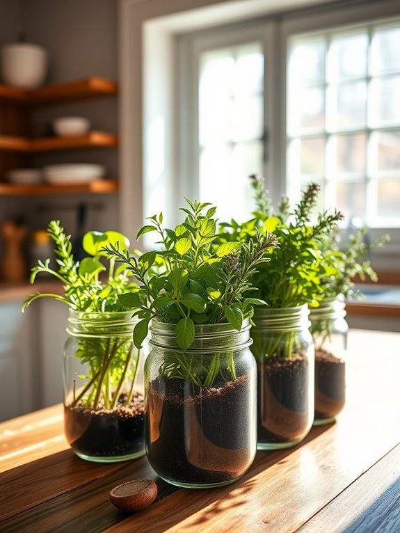 mason jar herb centerpiece
