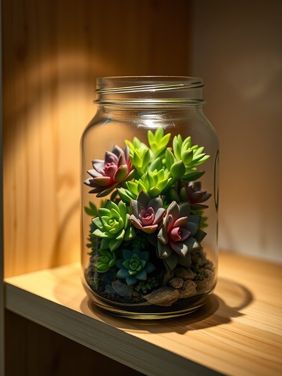 mason jar succulent arrangement