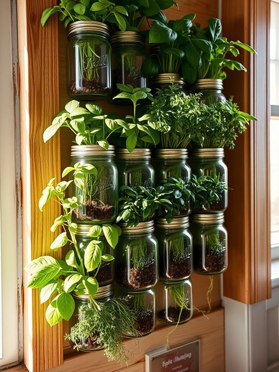 mason jar vertical garden