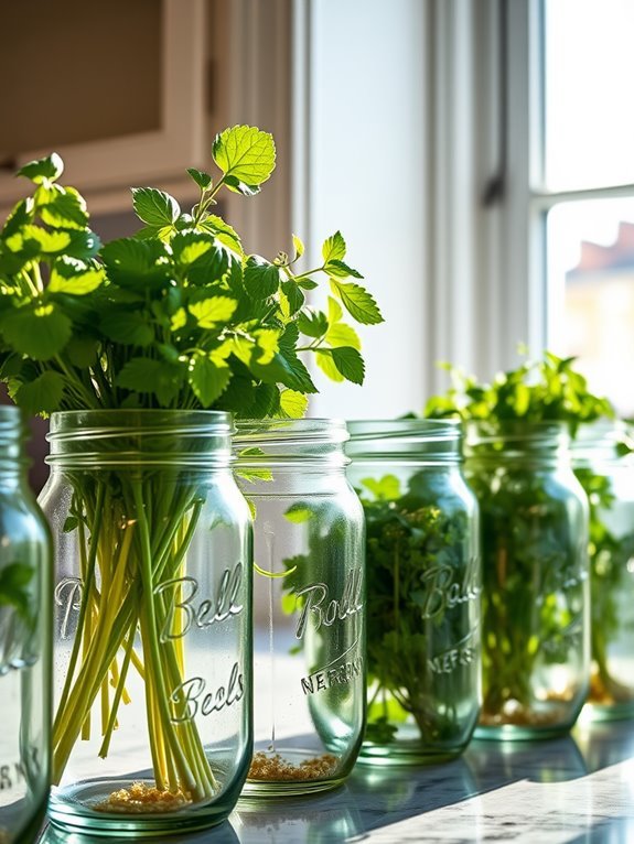 mason jars for herbs