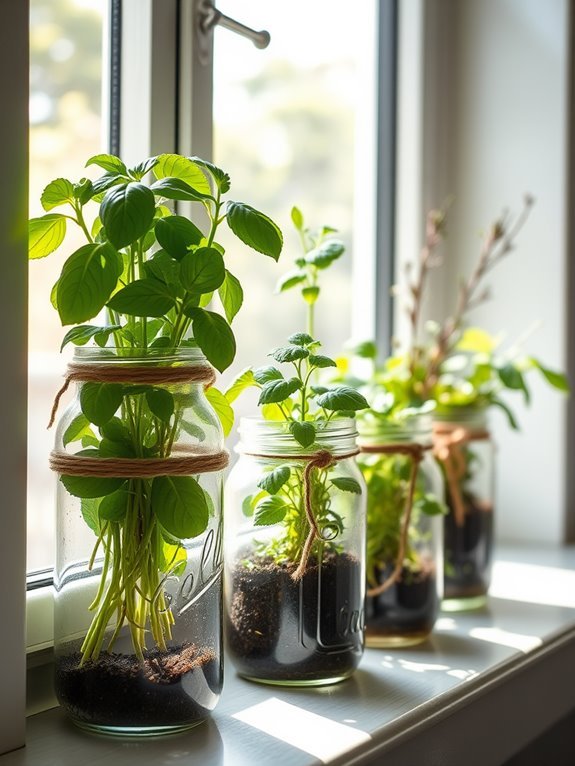 mason jars herb gardening