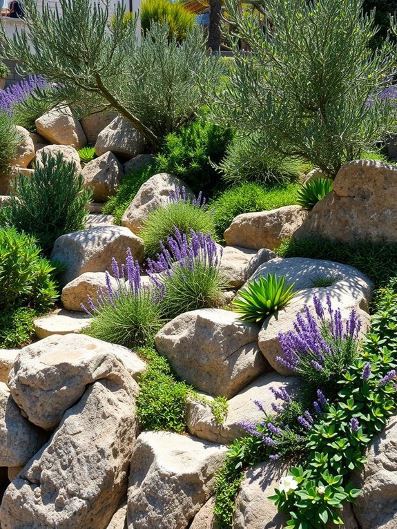 mediterranean landscape rock garden