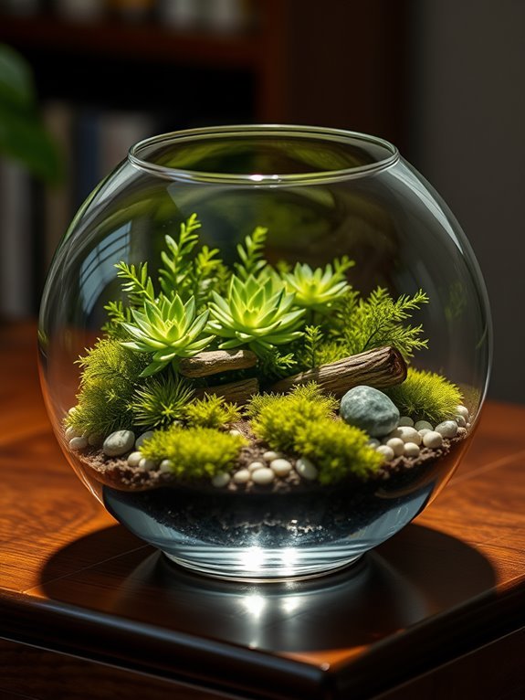 miniature aquatic plant display