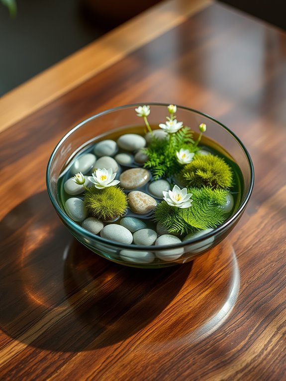 miniature aquatic plant display