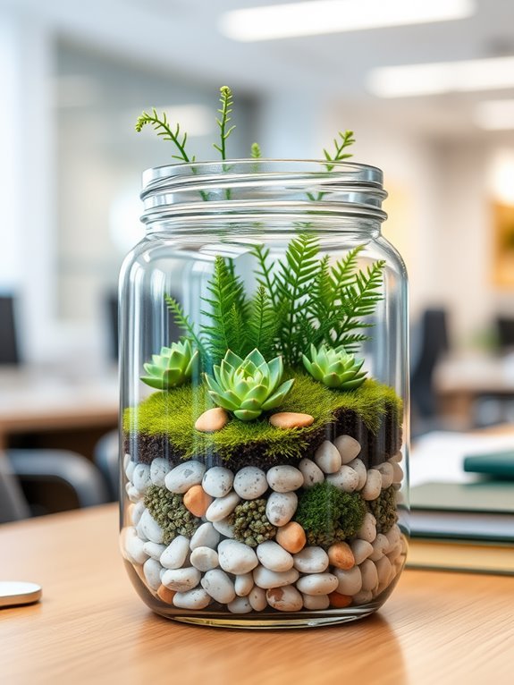 miniature garden in jar