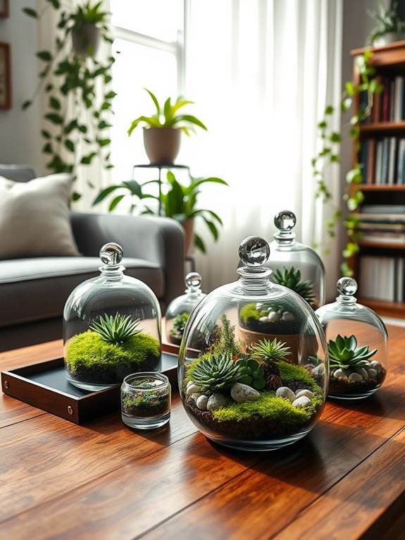 miniature garden terrarium setup