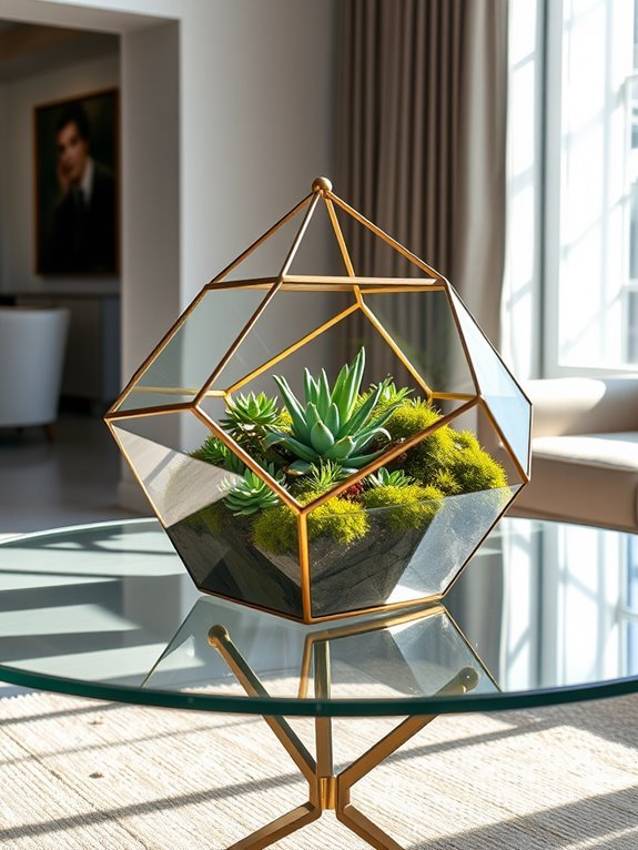 miniature indoor plant ecosystem