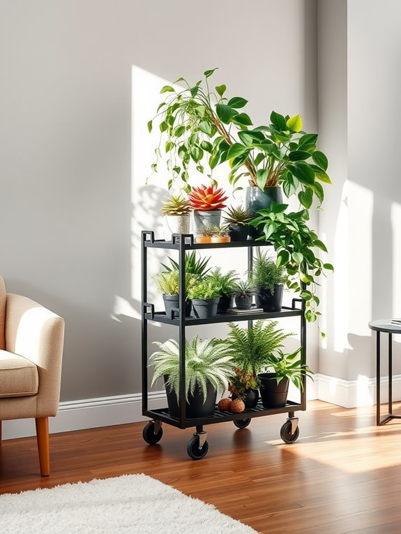 mobile decorative plant carts