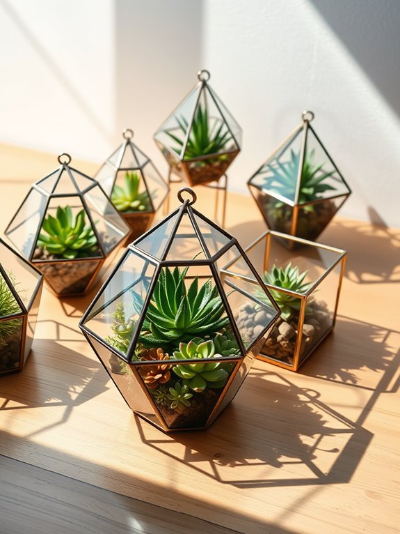 modern glass plant container