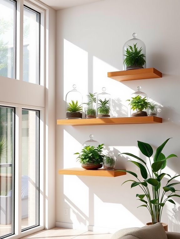 modern glass terrarium display