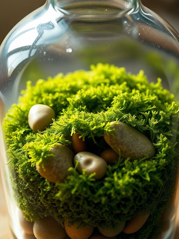 moss covered stones arrangement