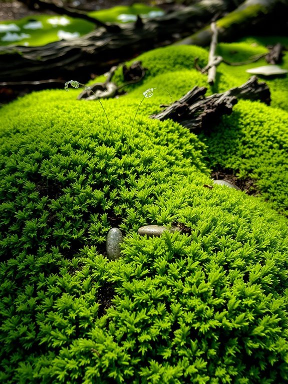 moss growing on rocks