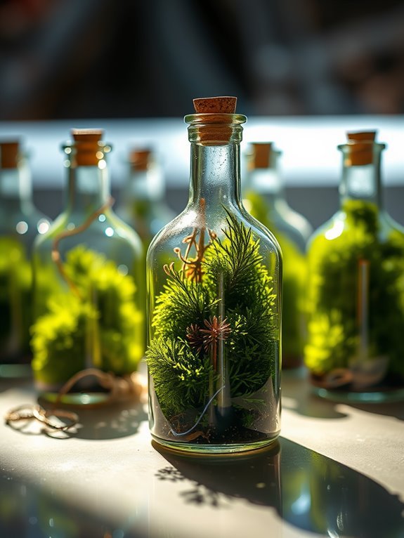moss illuminated by light