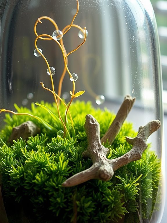 mossy arrangement with driftwood