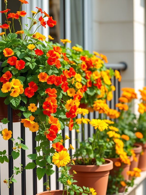 nasturtiums and calendula flowers