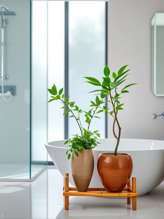 natural bamboo plant holder