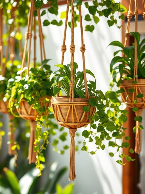 natural bamboo plant holder