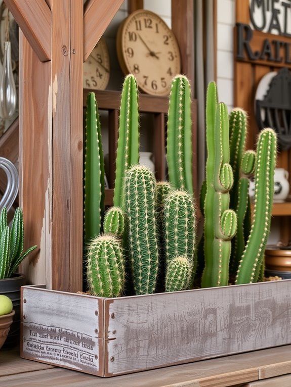 natural cactus display setup