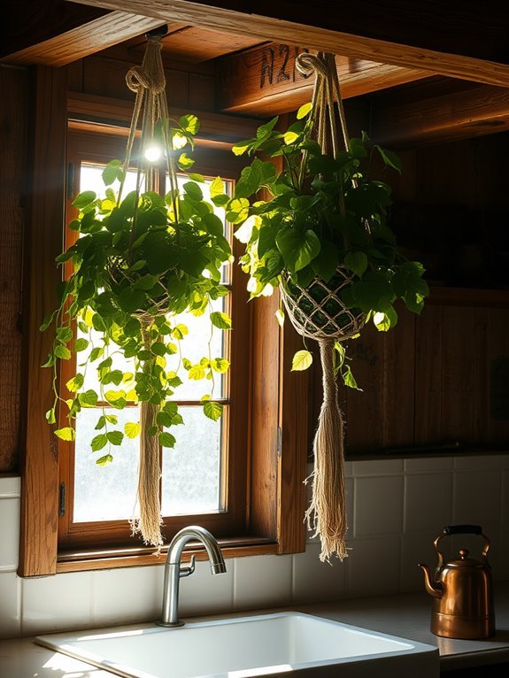 natural greenery on beams
