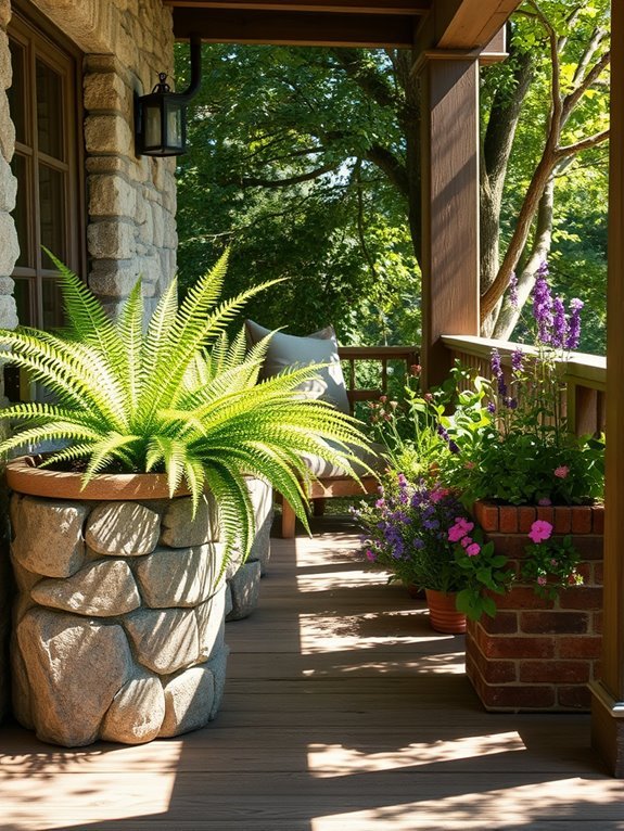 natural stone brick planters