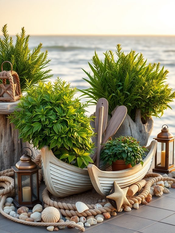 nautical themed decorative planters