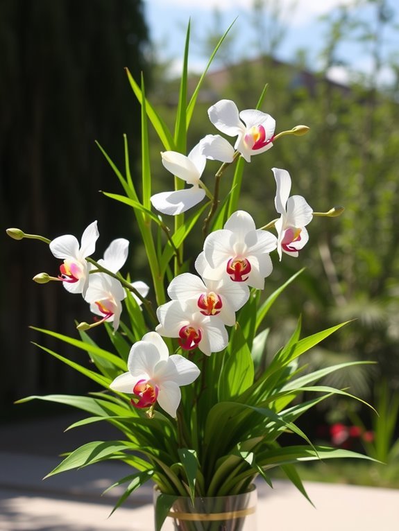 orchid and bamboo decor