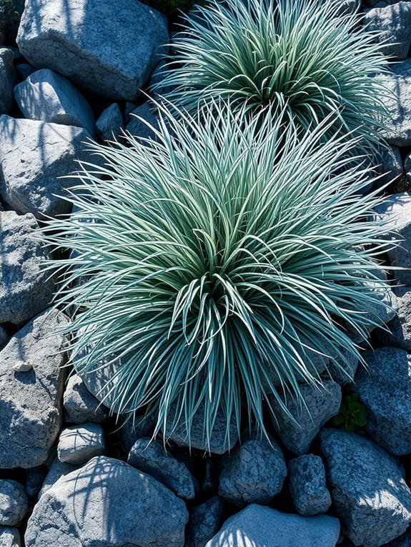ornamental grass with blue