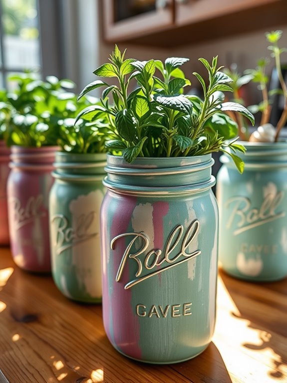 painted jars for decor