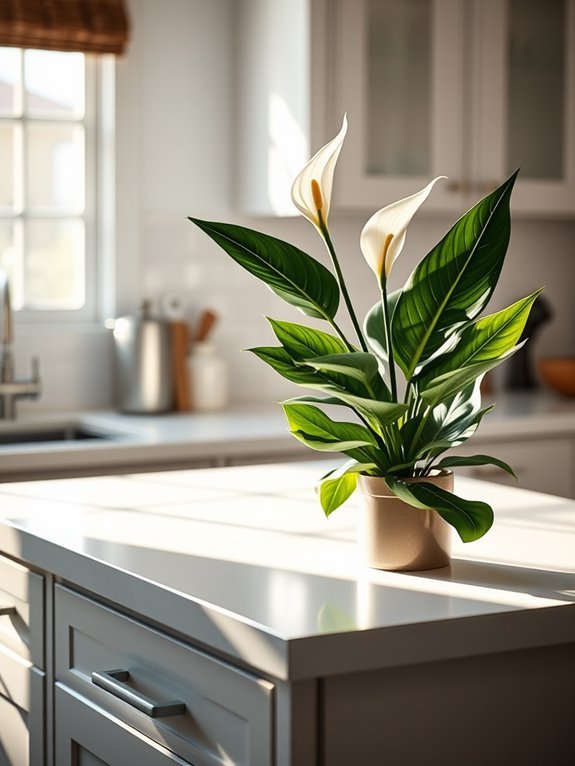 peace lily flower plant
